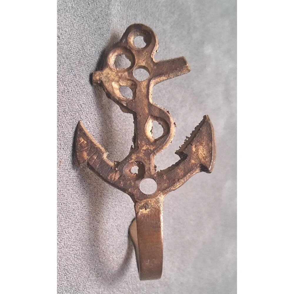 Vintage Brass Anchor Coat Hook
